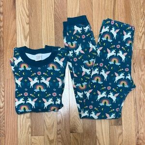 Hanna Andersson Rainbow Unicorn Kids Long John Pajama‎ Set - size 12 (150cm)